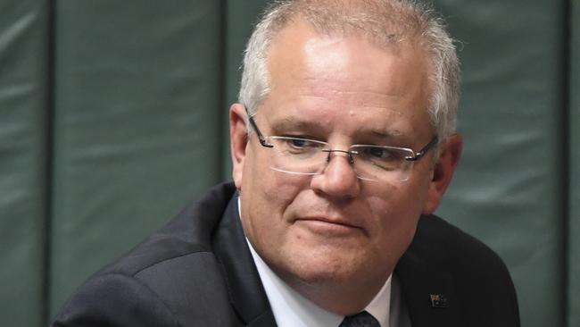 Scott Morrison in Question Time yesterday. Picture: AAP