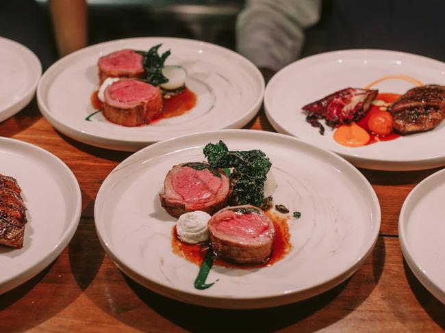 Peacock and Jones Lyndall Farm lamb served with fermented black barley and Leap Farm curdy (unsalted goat’s curd). Picture: Supplied.