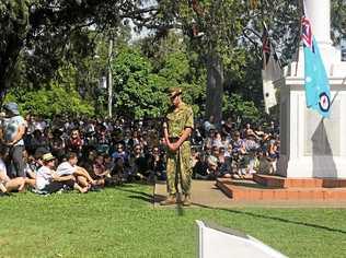 REMEMBERING: Large crowd gather at Murwillumbah for Anzac Day service. Picture: Michael Doyle