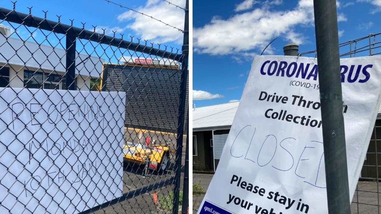 The queue for testing at the QML centre follows a long weekend during which the Gympie Hospital was the only testing clinic running in the city.