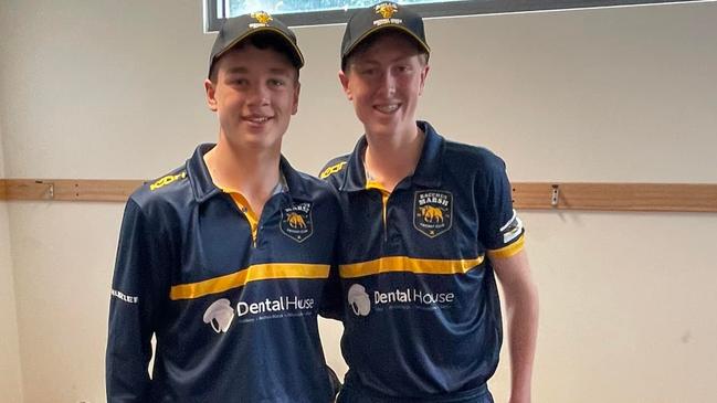 Cousins Sam and Archie Lalor made their McIntyre Shield debuts for Bacchus Marsh. Picture: BMCC Facebook