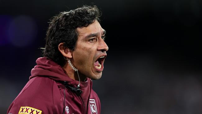 Maroons assistant coach Johnathan Thurston has been told to tone it down. (Photo by Cameron Spencer/Getty Images)