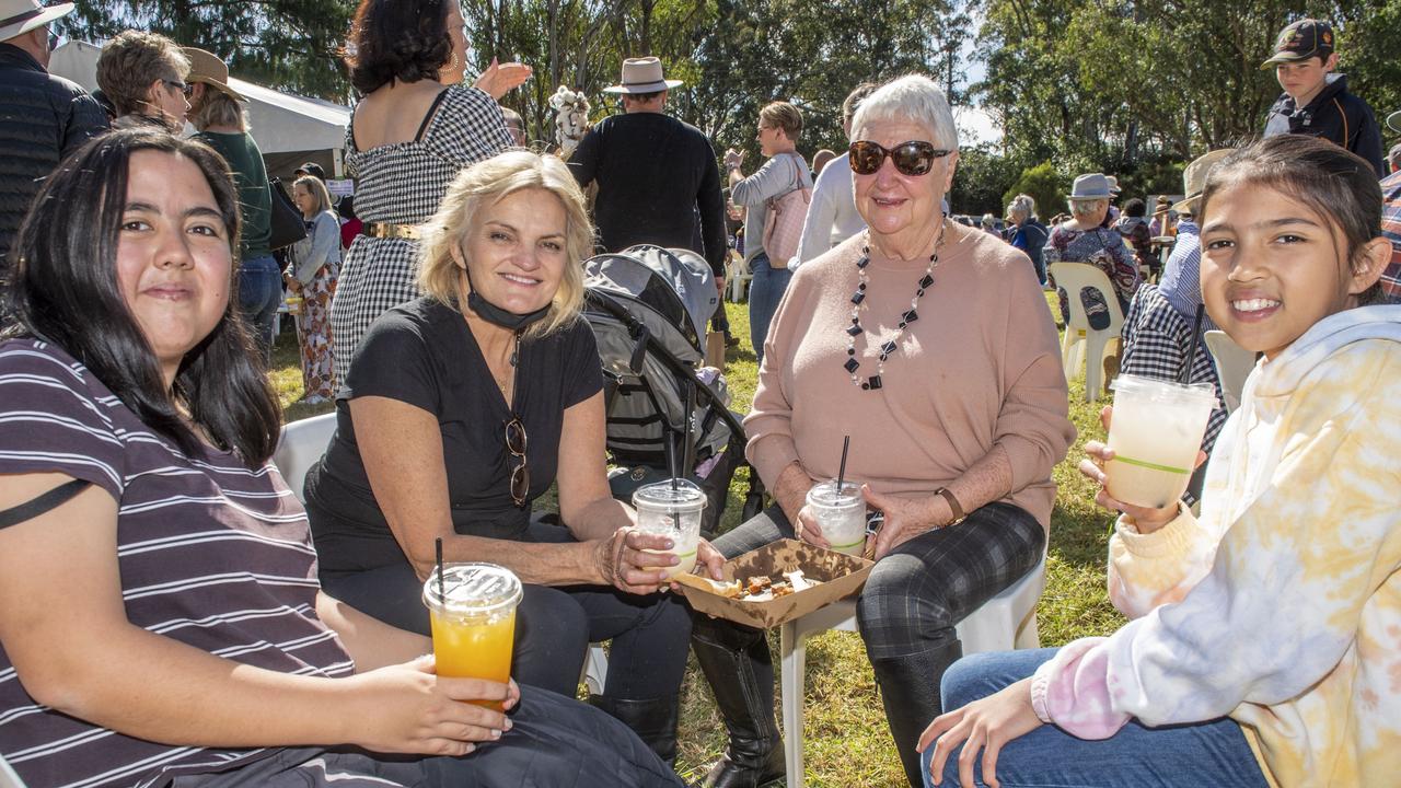 (from left) Nadia Eastaugh, Alexis Malcolm, Diana Perrin and Olivia Eastaugh at the Hampton food festival. Sunday, June 26, 2022. Picture: Nev Madsen.