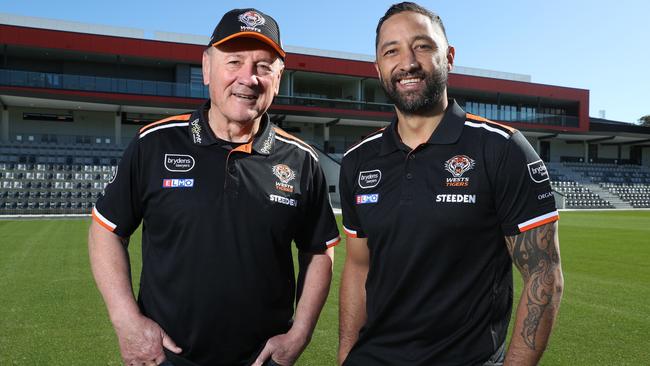 Tim Sheens and Benji Marshall’s Tigers succession plan could be forced to start ahead of schedule. Picture: David Swift