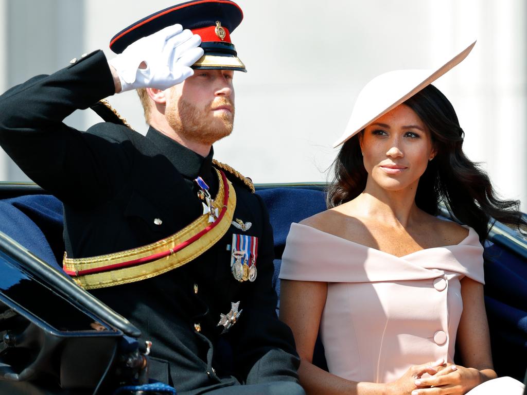 Harry and Meghan at the 2018 Trooping the Colour. Picture: Max Mumby/Indigo/Getty Images