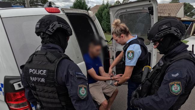 Eteaki being arrested in South Penrith. Picture: NSW Police