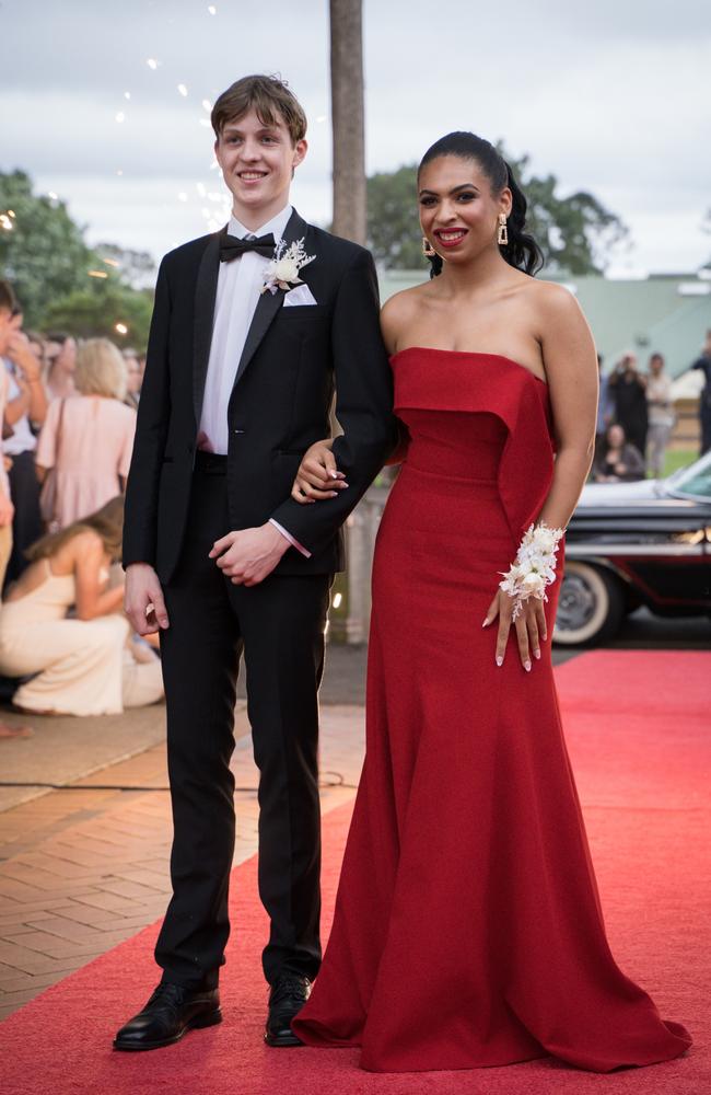 Michael Foley and Aalia Magzub-Colvin arrive at Toowoomba Anglican School class of 2024 school formal. Friday, November 15, 2024. Picture: Christine Schindler