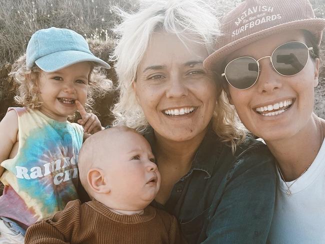 Moana Hope and Isabella Carlstrom with their two children.