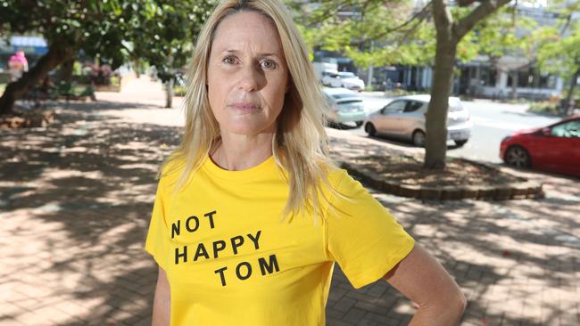 Karen Rowles is outraged the council has approved the third stage of the light rail to Burleigh. She has a petition with more than 5000 signatures. Photo by Richard Gosling.