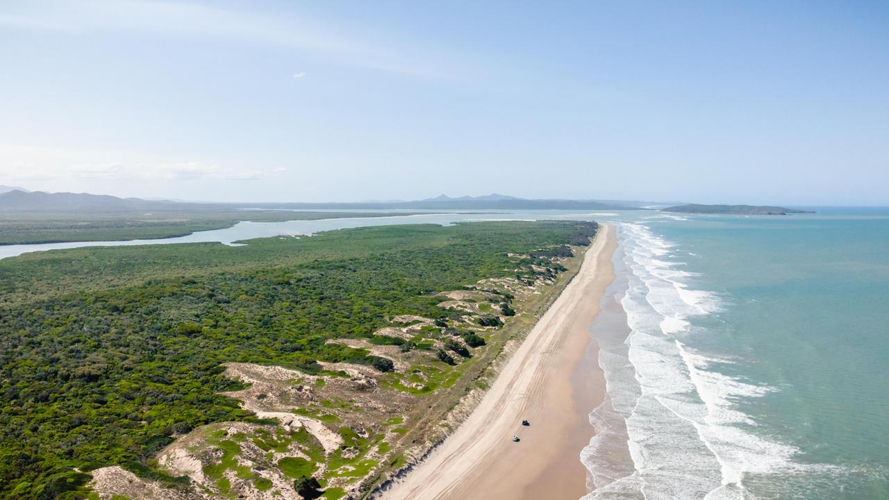 An aerial shot of the popular Farnborough Beach.