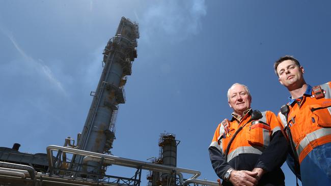 Brian Kirkpatrick Dale Carstein at the Altona refinery in 2015. Picture: Mark Wilson