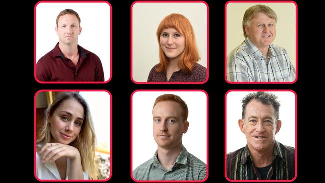 The Queensland Times news team (clockwise from top left) editor Andrew Korner, reporters Ebony Graveur, David Lems, Ross Irby, Lachlan McIvor and Kaitlyn Smith.