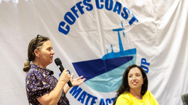 Councillor Sally Townley with councillor Tegan Swan at the candidates climate forum last year. Picture: Rob Cleary