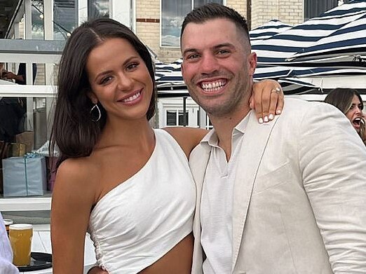 James Tedesco and Maria Glinellis celebrate in Sydney. Photo: Instagram, Luke Pollard.