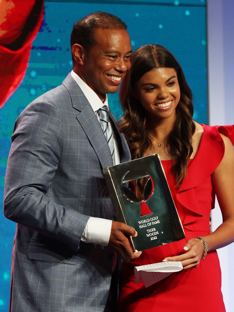 Tiger and Sam as he’s inducted into the World Golf Hall of Fame. Photo by Sam Greenwood/Getty Images
