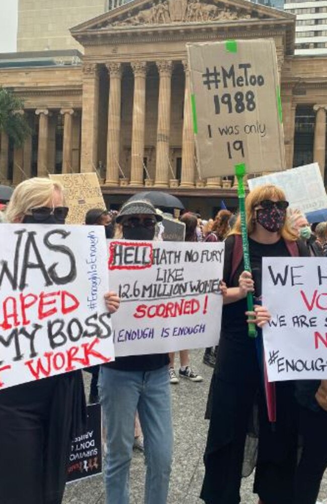 Thousands take part in the Women's March4Justice in Brisbane. Picture: Sophie Chirgwin