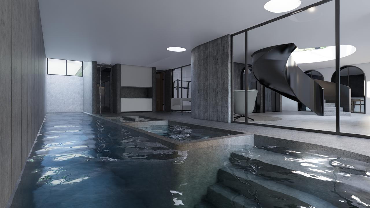 A pool for laps is also part of the home’s planned wellness centre.