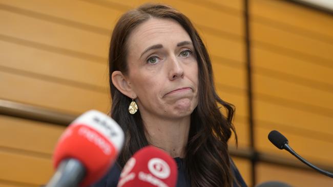 Jacinda Ardern announces her resignation. Picture: Getty Images.