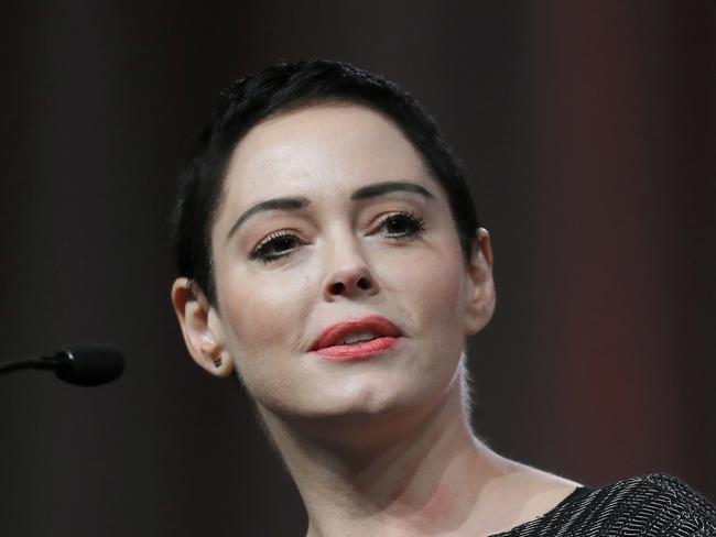 Rose McGowan, who was one of the first women to come forward publicly about Weinstein tweeted: “We got you, Harvey Weinstein, we got you.” Picture: AP