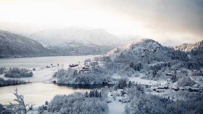 Storfjord Hotel situated on the west coast of Norway, on a hillside overlooking the fjord and Sunnmore Alps. Photo: Christiann Koepke