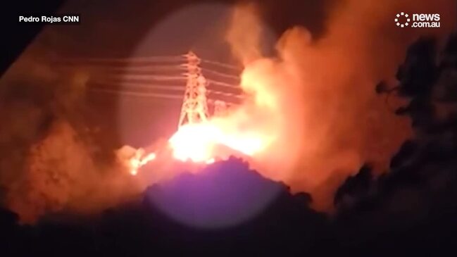 Video shows huge fire's possible cause