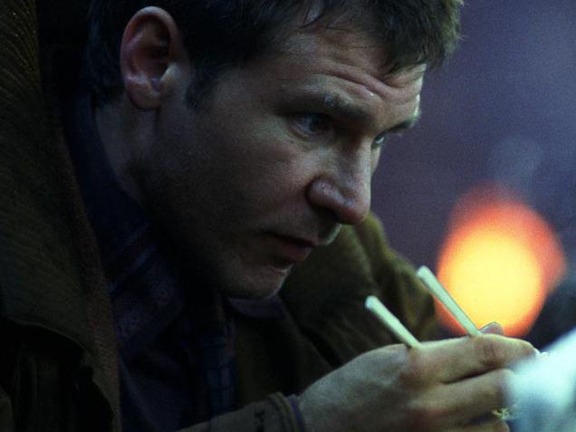 Actor Harrison Ford in a scene from film "Blade Runner".