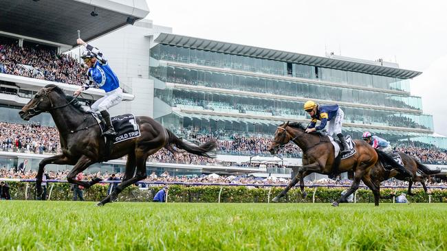 Gold Trip beats Emissary in last year’s Melbourne Cup.