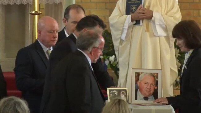 Former Mackay MP Tim Mulherin's funeral. Picture: MECC livestream