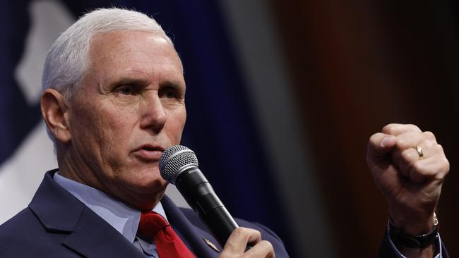 Former Vice President Mike Pence speaks at the conservative Heritage Foundation think tank in Washington, DC. Picture: AFP