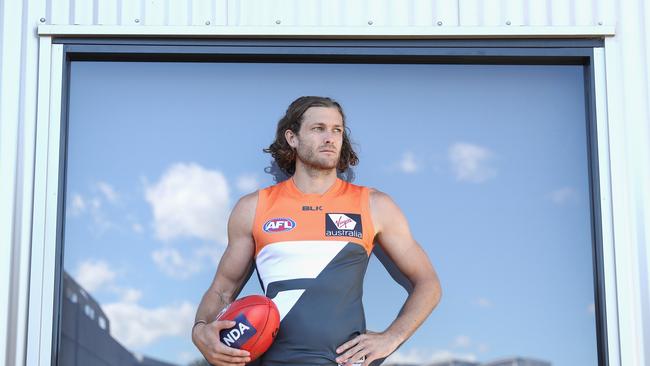 SYDNEY, AUSTRALIA — JUNE 09: Sam Reid of the Giants poses following a Greater Western Sydney Giants training session at Spotless Stadium on June 9, 2016 in Sydney, Australia. (Photo by Cameron Spencer/Getty Images)