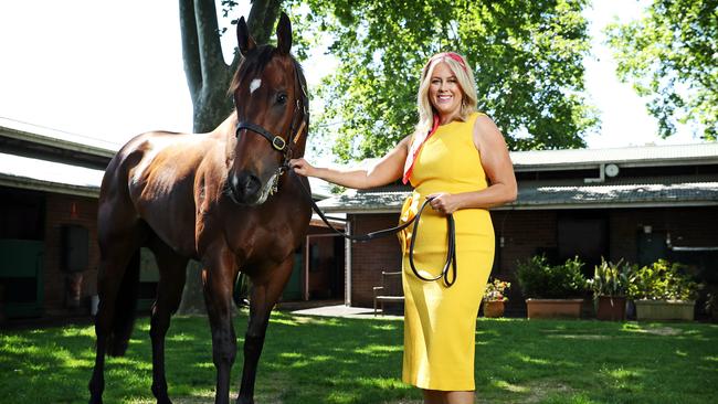 Samantha Armytage with Everest contender Libertini. Picture: Tim Hunter.