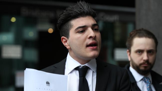 Activist Drew Pavlou at Brisbane Magistrate's Court. Picture: Tara Croser