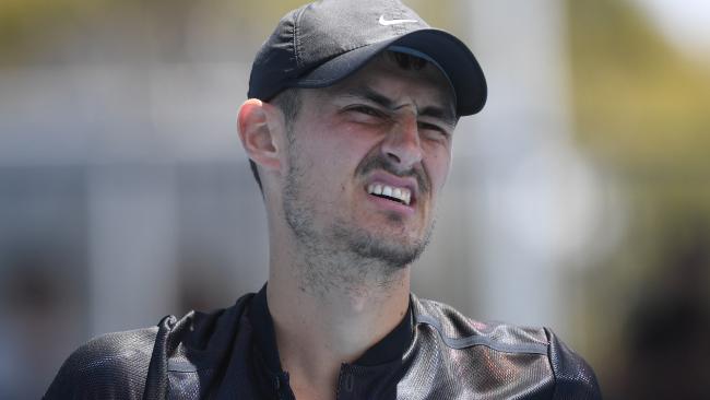 Bernard Tomic during Australian Open qualifying.