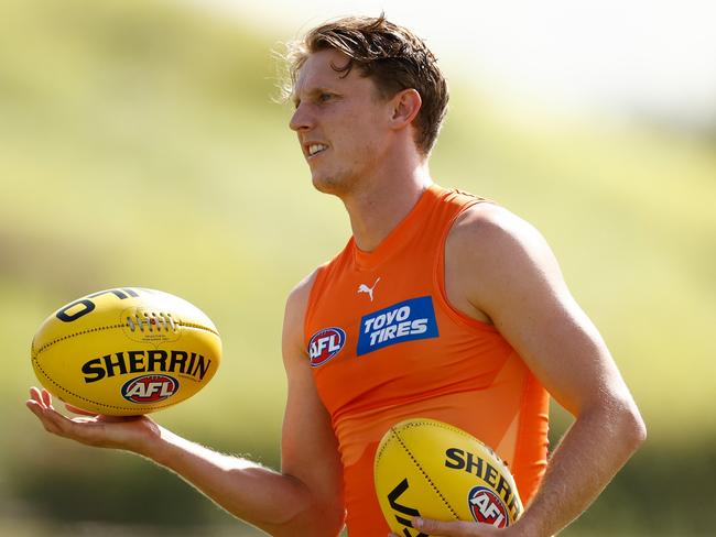 Lachie Whitfield has become an integral part of Adam Kingsley’s defence. Picture: Michael Willson/AFL Photos via Getty Images