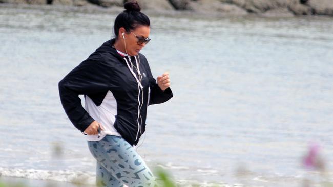 Schapelle Corby jogs on a Bali beach this month. Picture: Supplied