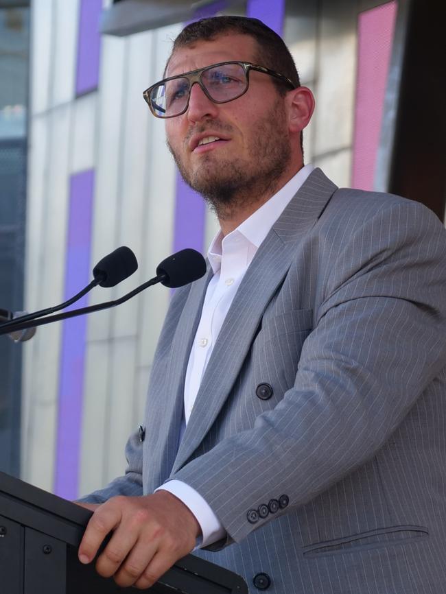 Rabbi Gabi Kaltmann in Federation Square, Melbourne. Picture: Brendan Kearns