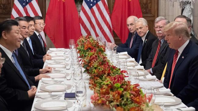 US President Donald Trump and China's President Xi Jinping meet at a dinner at the end of the G20 summit in Buenos Aires on December 1. Pic: AFP