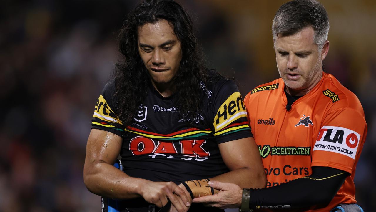 Jarome Luai dislocated his shoulder in round 26. (Photo by Mark Metcalfe/Getty Images)