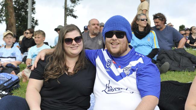 Coffs Coast league fans enjoy the atmosphere at the Cronulla Sharks v Gold Coast Titans match at C.ex Stadium Coffs Harbour. Photo: Tim Jarrett