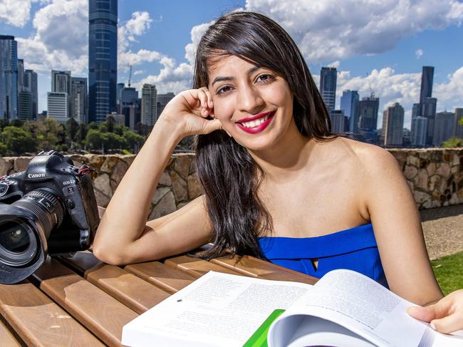 University of Queensland Master of Communication graduate Vindhya Barwal poses for a photograph at Kangaroo Point, Brisbane, Thursday, October 29, 2020 - Picture: Richard Walker