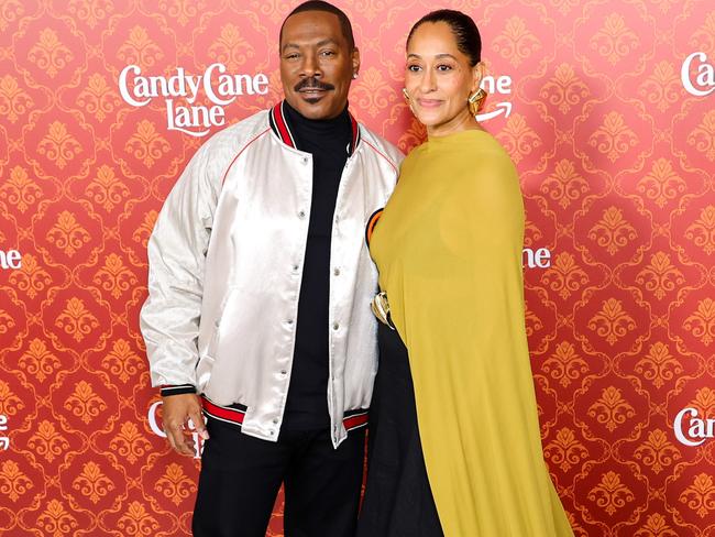 Eddie Murphy and Tracee Ellis Ross attend the world premiere of Amazon Prime Video's "Candy Cane Lane". Picture: Matt Winkelmeyer/Getty Images