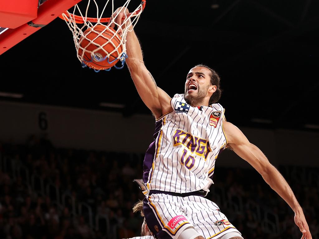 Xavier Cooks dominated for the Sydney Kings in the NBL to win two championships, a league MVP and a grand final series MVP. Photo: Mark Kolbe/Getty Images.