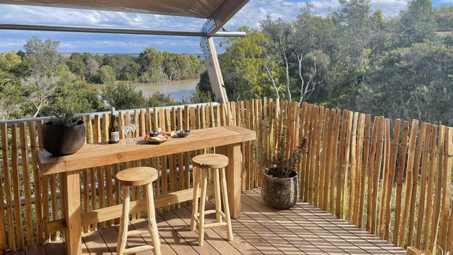 Unspoilt views of the river from outside the glamping ‘tent’.