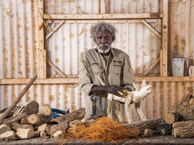 Telstra National Aboriginal and Torres Strait Islander Art Awards (NATSIAA).Aurukun artist Keith Wikmunea. Picture: Brian Cassey