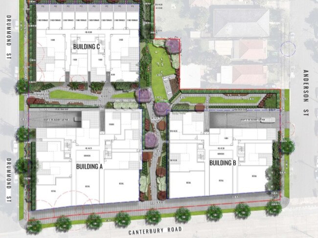 A drawing of the proposed development at Canterbury Rd and Drummond St. Picture: Planning documents