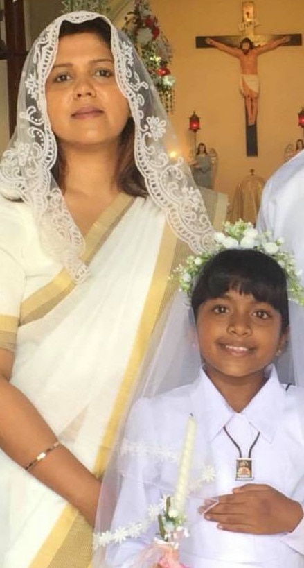 Manik Suriaaratchi and her daughter Alexandria were killed at St Sebastian’s Church. Picture: Facebook