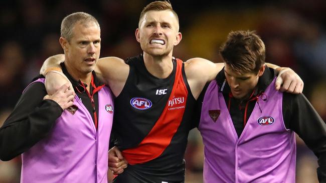 Shaun McKernan left the game with an injury. Picture: Getty Images