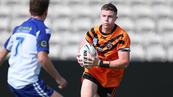 Brandon Tumeth in action this season for Wests Tigers in the SG Ball.