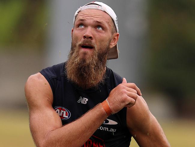 Melbourne AFL training at Goschs Paddock. Max Gawn .Pic : Michael Klein