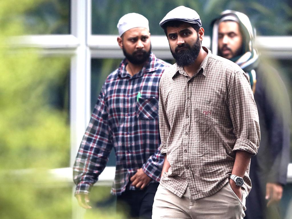 Members of the Muslim community walk back from the hospital to the community centre in Christchurch. Picture: Getty 